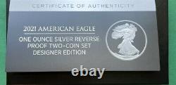 2021 S REVERSE PROOF American Silver Eagle TYPE 2 NO BOX NO COA one coin