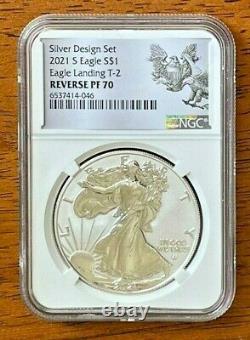 2021 S, Reverse Proof Silver Eagle From Designer Set, Type 2, Ngc Rev Pf 70
