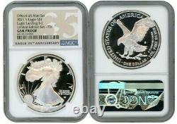 2021 S Silver Eagle S $1 Landing T-2 Limited Edition Ngc Pf Gem Proof Fdi 35th