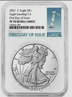 2021 S Silver Eagle Type 2 Eagle Landing Ngc Pf70 Fdi First Day T2 San Francisco