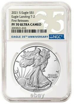 2021 S Silver Eagle Type 2 Eagle Landing Ngc Pf70 Fr 35th Aniv. Presale