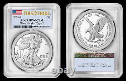 2021 S Type 2 American Silver Eagle PCGS PR70 Deep Cameo First Strike Flag Label