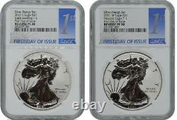 2021 S W $1 NGC PF70 Reverse Proof NGC PF70 FDOI Label Silver Eagle Designer Set