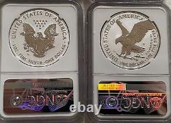 2021 S W REVERSE PROOF SILVER AMERICAN EAGLE two coin DESIGNER SET NGC PF 69