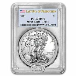 2021 Silver Eagle MS-70 PCGS (Type 1, Last Day of Production)