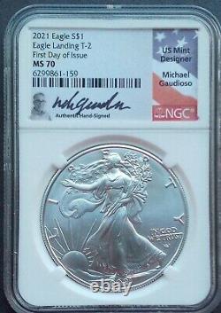 2021 Silver Eagle Ngc Ms70 Fdi Type 2 Michael Gaudioso Signed