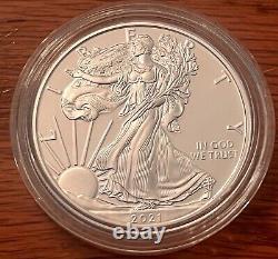 2021 US MINT PROOF SILVER EAGLE W TYPE 1 with Mint Box & COA 21EA 7 AVAILABLE