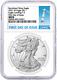2021 W $1 Burnished Silver Eagle Type 2 NGC MS70 First Day of Issue 1st Label