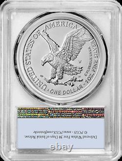 2021 W $1 Burnished Silver Eagle Type 2 PCGS SP70 First Strike Flag Label