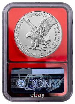 2021 W Burnished American Silver Eagle Type 2 NGC MS70 FDI Red Foil Core