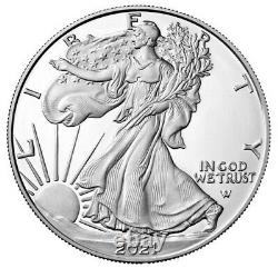 2021 W Proof Silver Eagle, Heraldic T-2, Purchased Directly From Us Mint