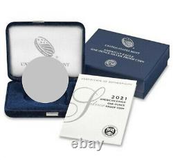 2021 W Proof Silver Eagle, Heraldic Type 1, Ngc Pf70uc, Eagle/mountain Label