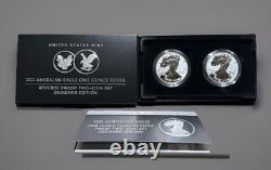 2021 W & S Reverse Proof Silver Eagle 2 Coin Designer Edition Set 21xj