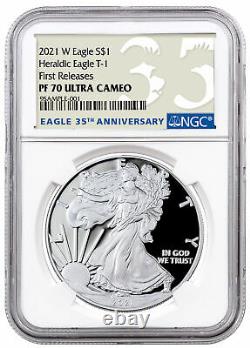 2021 W Silver Proof American Eagle Type 1 NGC PF70 UC FR 35th Anniversary Label
