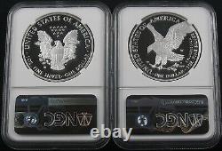 2021 W Type 1 & 2022 W Proof American Silver Eagles Ngc Pf70 2 Coin Set