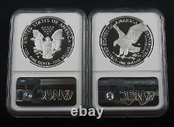 2021 W Type 1 & 2022 W Proof American Silver Eagles Ngc Pf70 2 Coin Set