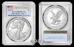 2021 W Type 2 American Silver Eagle PCGS PR70 Deep Cameo First Strike FLAG