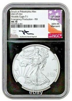 2021(p) 1-oz Silver Eagle Struck At Philly Ngc Ms70 Fdi Mercanti