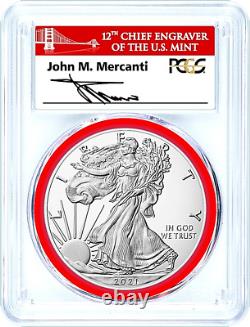 2021-s 1$ Emergency Issue Silver Eagle-pcgs Ms70-mercanti-type 1-fdoi-pristine