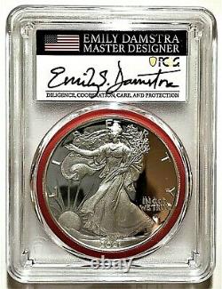 2021-s Advanced Release Proof Silver Eagle-pcgs Pr70-type 2-emily Damstra