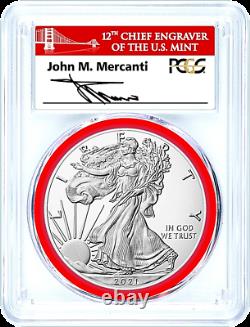 2021-s Mint Engraver-type 1-emergency Issue-silver Eagle-pcgs Ms70-fdoi-mercanti