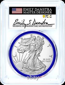 2021-w Advanced Release Type 2 Proof Silver Eagle-pcgs Pr70-emily Damstra