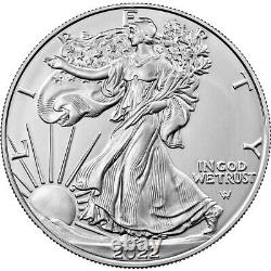 2022 American Silver Eagle 1 oz $1 1 Roll Twenty 20 BU Coins in Mint Tube