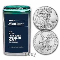 2022 American Silver Eagles (20-Coin MintDirect Tube) SKU#240686
