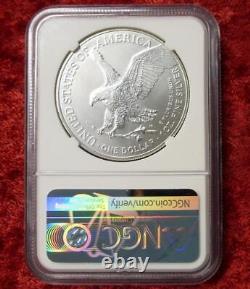 2022 NGC MS69 Obv Struck Thru Mint Error Silver Eagle Dollar, 1oz. 999 Silver