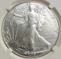 2022 NGC MS69 Obv Struck Thru Mint Error Silver Eagle Dollar, 1oz. 999 Silver
