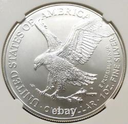 2022 NGC MS69 Obv Struck Thru Mint Error Silver Eagle Dollar, 1oz. 999 Silver