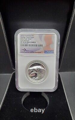 2022 P $1 Australia Wedge-Tailed Eagle UHR NGC PF 70 Ultra Cameo-Mercanti signed