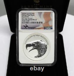 2022 P $2 Australia 2oz Silver Wedge Tailed Eagle High Relief NGC Rev PF70 FDOI