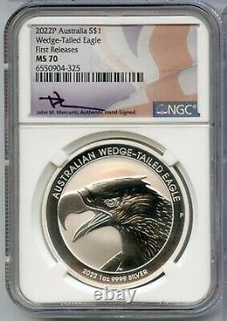2022 P Australia Australian Wedge-Tailed Eagle 1 Oz Coin NGC MS70 Mercanti JN187