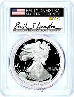 2022 S $1 Proof Silver Eagle PCGS PR70 DCAM First Day of Issue Damstra Signature