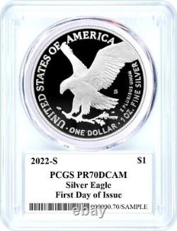 2022 S $1 Proof Silver Eagle PCGS PR70 DCAM First Day of Issue Damstra Signature