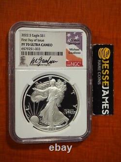 2022 S Proof Silver Eagle Ngc Pf70 Michael Gaudioso Signed First Day Of Issue