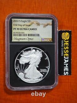 2022 S Proof Silver Eagle Ngc Pf70 Ultra Cameo First Day Of Issue Magnum Opus
