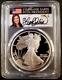 2022 S Proof Silver Eagle Pcgs Pr70 Dcam Advanced Release Stephanie Sabin Signed