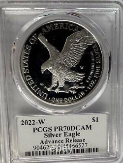 2022- Silver Eagle $1 PCGS PR70DCAM Advance Release Signed by Jim Reed