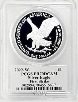 2022 Silver Eagle? Top Pop 528? Damstra Signed? Pcgs Pr70 First Strike