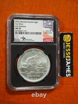 2022 Silver Mercanti Double Eagle Commememorative Ngc Ms70 Mercanti Signed 1 Oz