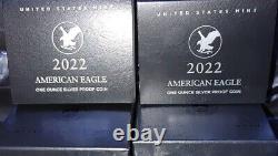 2022 US MINT Proof American Silver Eagle W & S OGP In Hand SOLD OUT 2 Coin Set