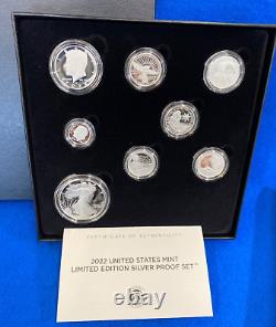 2022 U. S. Mint Silver Proof Limited Edition Eight Coin Set