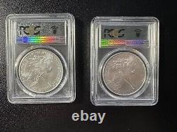 2022 W $1 American Silver Eagle PCGS MS70 First Strike West Point Label 2 Coin