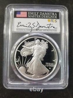 2022-s Proof Silver Eagle Advanced Release Pcgs Pr70 Damstra Signed Engraver Ar