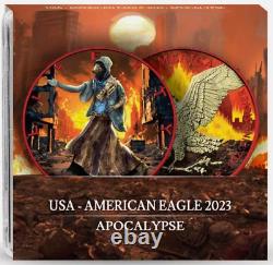 2023 1 Oz 999 Silver APOCALYPSE EAGLE Colored Coin 437 of ONLY 666 Worldwide