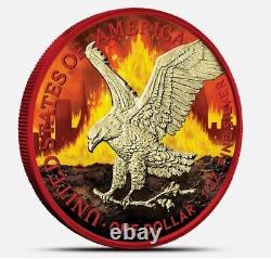 2023 1 Oz 999 Silver APOCALYPSE EAGLE Colored Coin 437 of ONLY 666 Worldwide