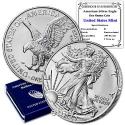 2023 1 Oz American Eagle Silver Bullion Coin Brilliant Uncirculated with Origina