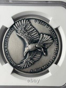 2023 1oz Silver Oglala Lakota Sioux Nation 1oz Bald Eagle Silver DollarNGC MS70